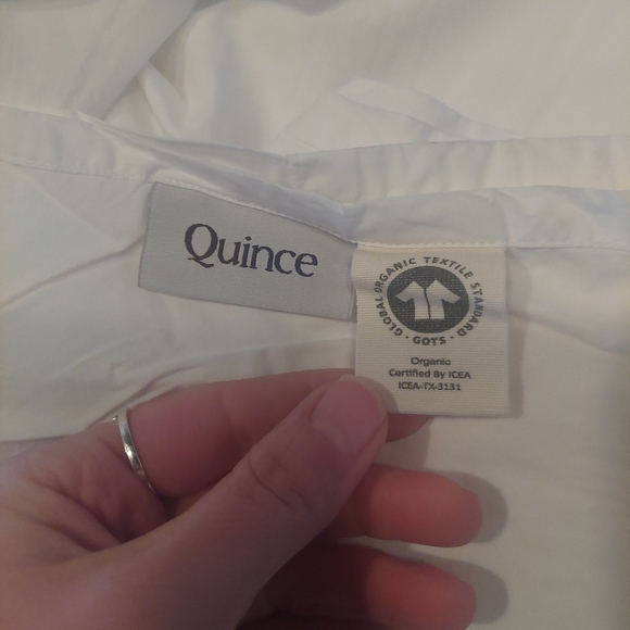 Quince Organic Cotton Percale White Sheets & 2 Pillowcases! Full (171) - Picture 12 of 14